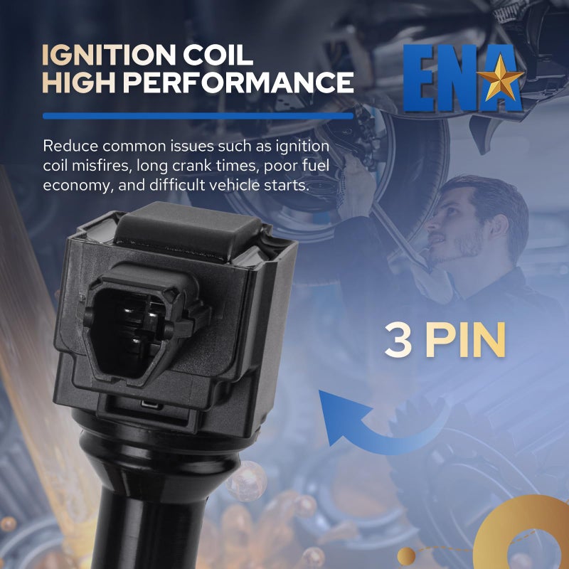 ENA Set of 4 Ignition Coil Pack Compatible with Toyota 86 Subaru WRX BRZ Outback Forester Legacy Crosstrek Scion FR-S 2015 2016 2017 2018 2019 2020 2.0L 2.5L H4 Replacement for UF747 22433AA720 C967 - Image 5
